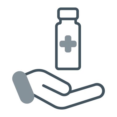 İlaç ikonlu ilaç şişesi, satır biçimi