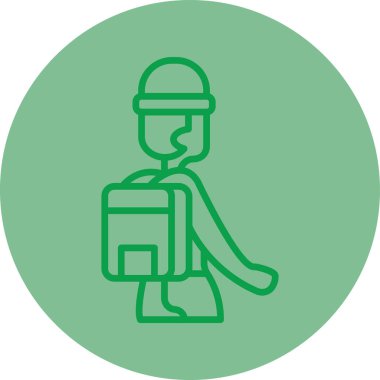 Kask simgesi olan bir adamın vektör çizimi