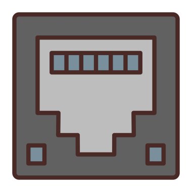 Güç soketi simgesi. Web için elektrik soket vektör simgelerinin özet çizimi