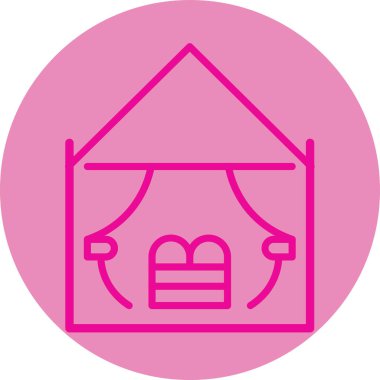 Bir bina simgesinin vektör illüstrasyonu