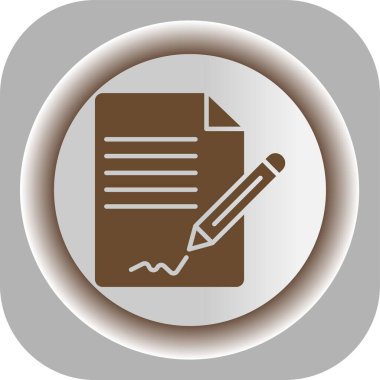 Belge ve kalem simgesinin vektör illüstrasyonu