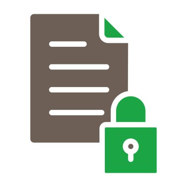 Kilit vektör simgesi ile belge