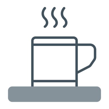 sıcak çay yassı ikonu, vektör, illüstrasyon, içki konsepti