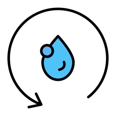 Su damlası simgesi rengi dış hat vektörü