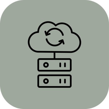 bulut depolama vektör çizgisi simgesi