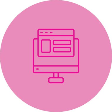 Web simgesi, masaüstü vektör illüstrasyonu