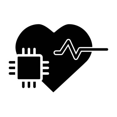 Elektronik devre simgesi olan kalp, vektör illüstrasyonu