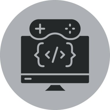 Bilgisayarın vektör simgesi, oyunun vektör illüstrasyonu