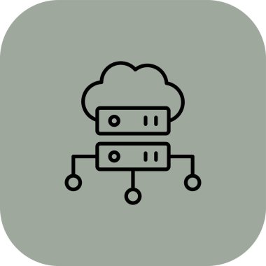 Bulut hesaplama simgesi vektör illüstrasyonu