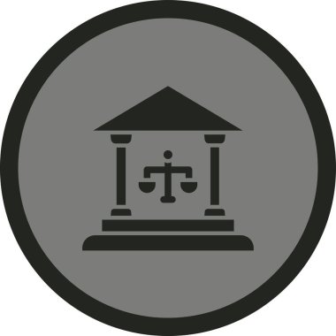 Banka vektör simgesi. biçim düz yuvarlak sembol, siyah renk, yuvarlak açılar, beyaz arkaplan