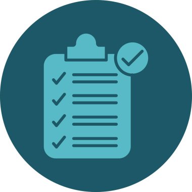 Soyut arkaplanda kontrol listesi simgesi izole edildi