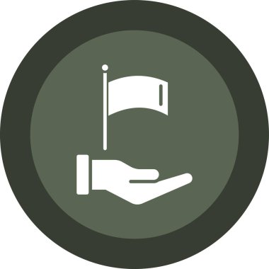 Bayrak simgesi. Bu düz vektör illüstrasyonu renk ve gri renkler kullanır ve beyaz arkaplanda izole edilir