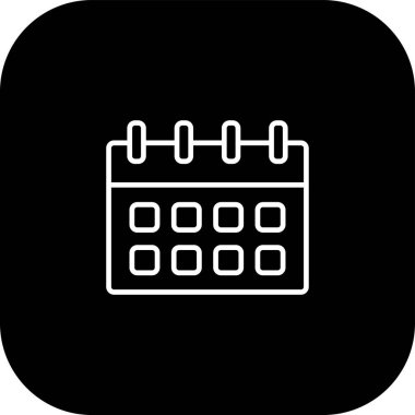 Takvim web simgesi, basit vektör illüstrasyonu izole edilmiş beyaz arkaplan