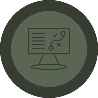 Büyüteci olan bir bilgisayarın vektör simgesi