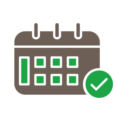 Takvim Düz Vektör Simgesi Tasarımı