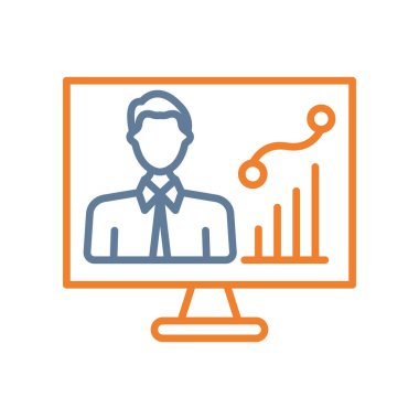 grafik simgesi, satır biçimi olan bilgisayar monitörü