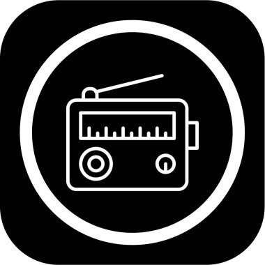 İnternet sitesi tasarımı ve masaüstü zarflama ve geliştirme için radyo simgesi. premium paket.