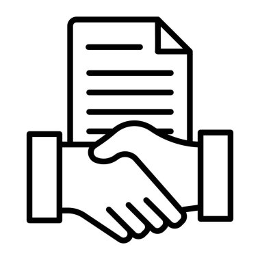 Kağıt ve belge simgesi, vektör illüstrasyonu ile tokalaşma