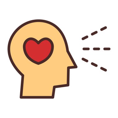 baş vektör illüstrasyon tasarımı olan kalp