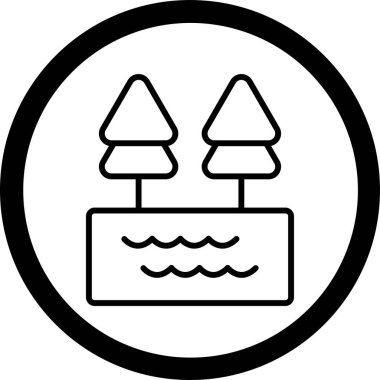 Bir ağaç simgesinin vektör illüstrasyonu