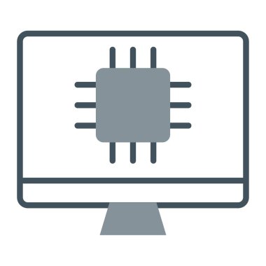 Bilgisayar işlemcisi. vektör illüstrasyonu