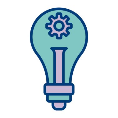 Dişli simgesi izole edilmiş ampul