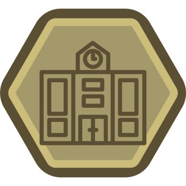 okul binası kutsal kişilerin resmi, vektör çizim