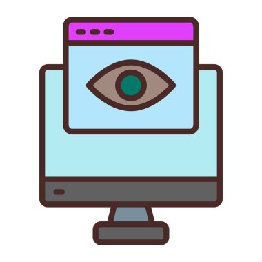 Göz monitörü ikonu. vektör illüstrasyonu