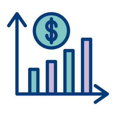 para grafiği ve sikke vektör çizimi tasarımı