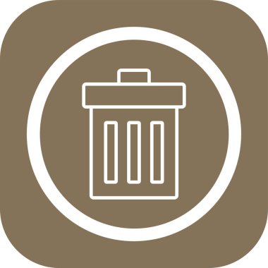 Çöp kutusu simgesi, vektör illüstrasyonu