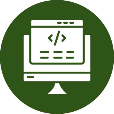 Programlama düz vektör simgesi