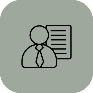 İş dünyası için web simgesi, yöneticinin vektör illüstrasyonu