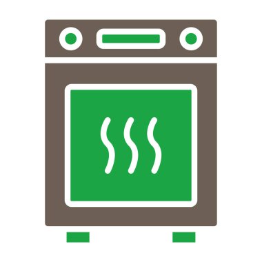 fırın glyph düz vektör simgesi