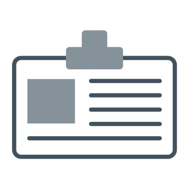 Kimlik kartı simgesi, vektör illüstrasyonu