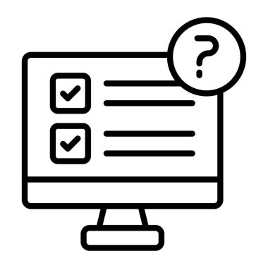 Kontrol listesi vektörü ince çizgi simgesi