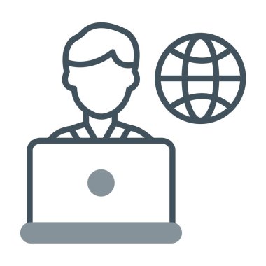 global işletme düz çizgi simgesi.