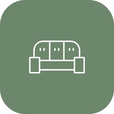 kanepe düz simgesi, vektör çizim