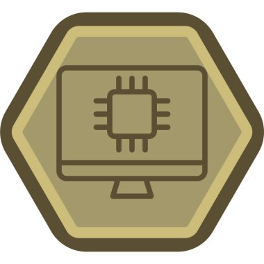 İşlemci. Web simgesi basit illüstrasyon