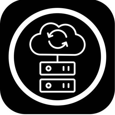 bulut depolama ikonu vektör illüstrasyonu
