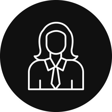 Basit tasarımda iş kadını avatar simgesi