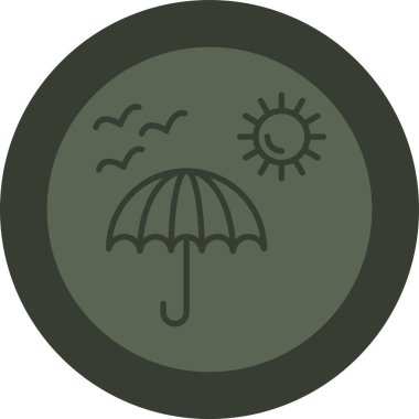 şemsiye simgesi vektör illüstrasyonu