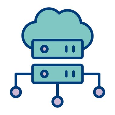 Bulut hesaplama vektör simgesi düzenlenebilir