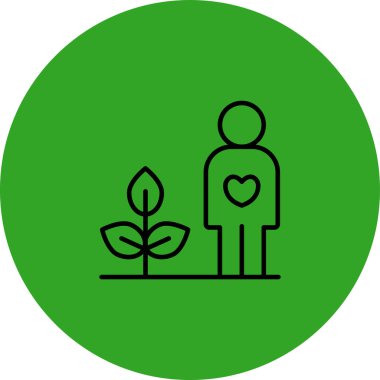 Kalbi olan bir kadının vektör çizimi