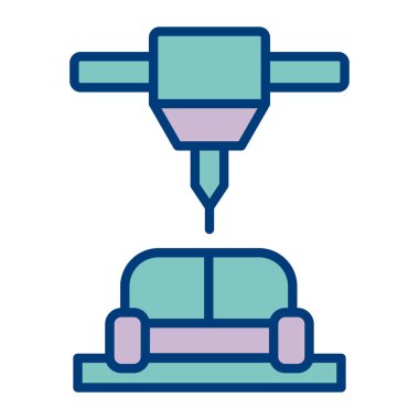 - Makine. Web simgesi basit illüstrasyon