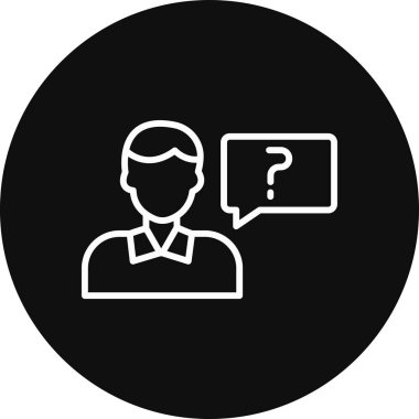 Konuşma balonu olan bir adamın vektör illüstrasyon simgesi