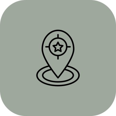 harita imleci düz simge, vektör, illüstrasyon