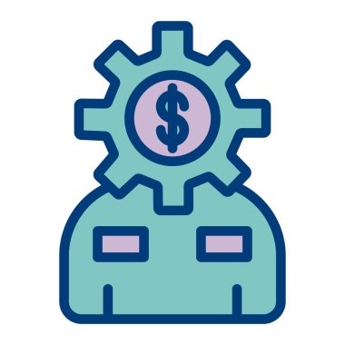 dişli ve dolar simgesi. vektör illüstrasyonu