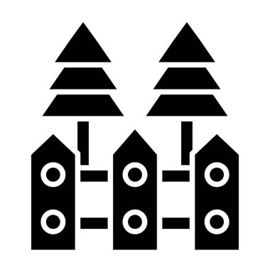 Ağaçlar ve ağaçlar simgesi, vektör illüstrasyonu