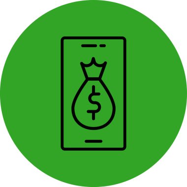 Dolar mobil vektör simgesi