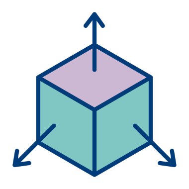 küp simge vektör çizim